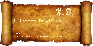Nyisztor Debóra névjegykártya